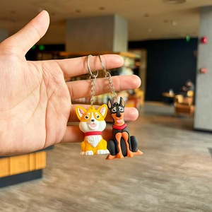 <span class=keywords><strong>Porte</strong></span>-clés chien <span class=keywords><strong>Husky</strong></span> mignon, figurine créative, pendentif, accessoire de sac, jouet attrape-bébé, petit cadeau - Product Image 2