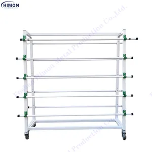 Commercial Free Standing With Knife Cut 10 Rolls Textile Carpet Fabric Rolls Display Stand Rack