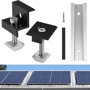 Kit de rails de montage solaire de type U, longueur 120 mm, avec 6 rails et accessoires pour l'installation de panneaux solaires - Product Image 5