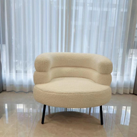 Fauteuil paresseux en polaire d'agneau BOBO, chaise individuelle de style nordique pour salon, chambre, vestiaire, coiffeuse