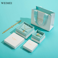WEIMEI Ensemble de Bijoux Imprimé Personnalisé Boîte Sac en Papier Personnalisé Bracelet en Velours Pochette Couvercle en Carton Boîtes d'Emballage de Bijoux