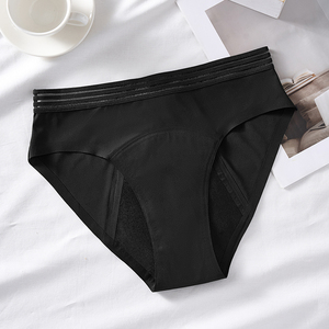 Nuevo diseño de malla de cintura baja costura señora 4 capas a prueba de fugas suave y cómoda absorción de un segundo bragas de período de flujo pesado - Product Image 2