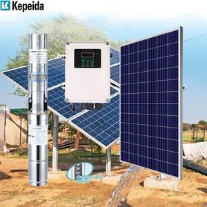 24v 3" 2hp DC Deep Well Borehole Solar Submersible Water Pump System 3 Inch With SS Impeller For Agriculture Irrigation