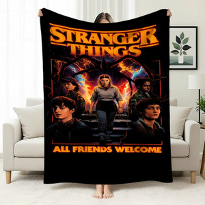 <span class=keywords><strong>Couverture</strong></span> en polaire <span class=keywords><strong>Stranger</strong></span> <span class=keywords><strong>Things</strong></span>, <span class=keywords><strong>couverture</strong></span> multifonctionnelle pour canapé, <span class=keywords><strong>couverture</strong></span> en polaire imprimée numériquement - Product Image 2