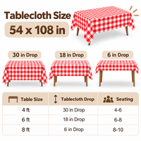 Nappes de table modernes à carreaux personnalisées, jetables, imperméables, en plastique, pour pique-nique et fête