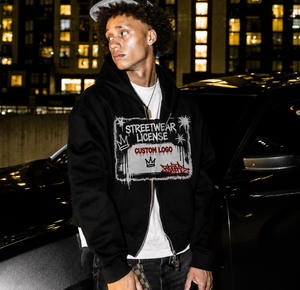 Felpa con Zip Personalizzata 400gsm Stile <span class=keywords><strong>Y2K</strong></span> Streetwear, Taglio Corto Oversize con Grafica per Uomo - Product Image 5