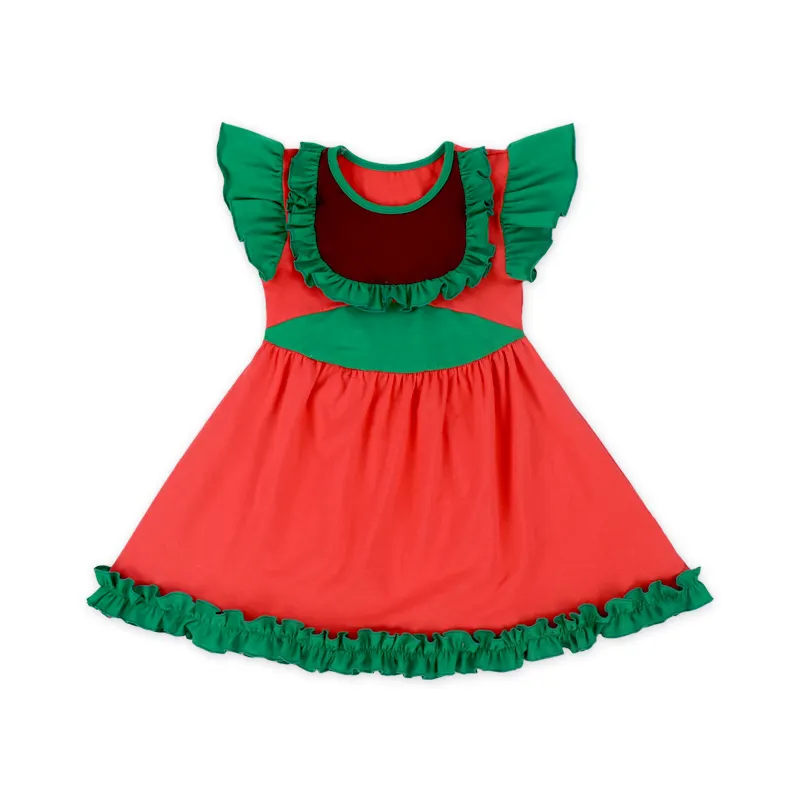 Parches rojos y verdes para niña, vestido de flores informal de princesa de Navidad, ropa para niños pequeños, ropa para bebé, novedad de 2023