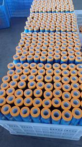 汽车喷漆用预胶带蓝色聚乙烯薄膜卷防尘超喷涂防护罩蓝色预胶带遮蔽薄膜 - Product Image 6