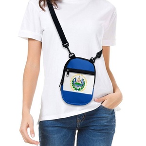 Bolso bandolera pequeño con solapa y patrón de bandera de <span class=keywords><strong>El</strong></span> Salvador personalizado unisex, venta al por mayor, bolsos laterales con cierre de cremallera para mujer y Niña - Product Image 1