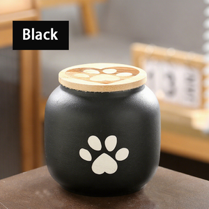 Оптовая продажа, Современная мраморная керамическая урна для домашних животных, шкатулка с бамбуковой крышкой, логотип, лазерная гравировка, погребальный пепел, мемориал для собак - Product Image 2