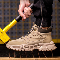 Chaussures de sécurité pour hommes en cuir véritable, à embout d'acier, semelle intermédiaire en Kevlar, anti-perforation, légères, pour le travail en extérieur – Meilleures ventes