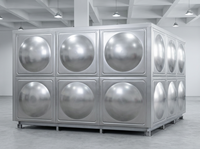 Réservoir modulaire sectionnel pour eau pure, gain de place, stockage de liquides purs pour les stations de traitement d'eau centralisées