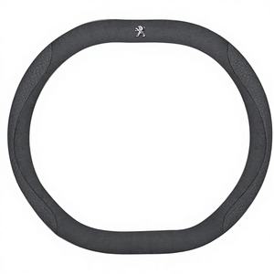 Fundas para <span class=keywords><strong>Volante</strong></span> de Coche MELCO <span class=keywords><strong>Peugeot</strong></span> <span class=keywords><strong>208</strong></span> 2012-2020, Elegantes, Doble Forma de D, Negras, Primavera Invierno, Hechas en China - Product Image 1