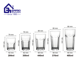 Vaso de Vidrio Popular con Decoración, Serie <span class=keywords><strong>Leomon</strong></span>, Proveedor Chino para el Hogar, Vaso para Agua Fría, Bajo MOQ - Product Image 5