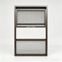 Fenêtre de sécurité moderne à trois sections avec moustiquaire en acier inoxydable et profilés en aluminium, design invisible, écologique