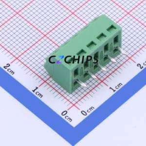 DB127S-3.5-5P-GN-S Screw Terminal Block P=3.5mm Connector ( Construction: 1x5P )( Pitch: 3.81mm )( Color: Green ) - Product Image 2