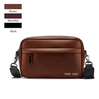 Custom Logo Vintage Hoge Kwaliteit Pvc Lederen Enkele Verstelbare Band Crossbody Schoudertas Voor Mannen Mode Stijl Design