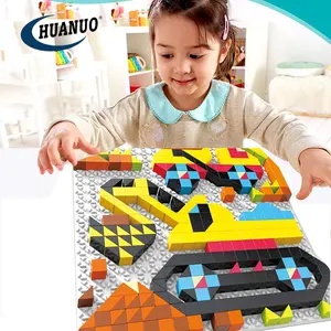 420PCS उत्खनन पैटर्न ब्लॉक मोज़ेक पहेली खेलते सेट बच्चों के लिए परिवहन DIY स्टेम खिलौने वाहन इमारत ब्लॉकों खिलौना