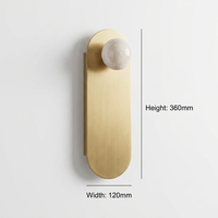 Applique Murale LED de Luxe Nordique en Marbre Naturel, Plaque Arrière en Laiton Mat, G9 Dimmable 85V-265V, Design Moderne pour Chambre, Hôtel, Maison