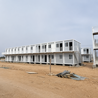 Maison modulaire conteneurisée à deux étages, détachable, avec plusieurs pièces privées pour l'hébergement des travailleurs et les campings