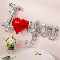 Siamois je t'aime lettre amour ballon rouge or Rose feuille ballon pour Halloween saint valentin fête d'anniversaire de mariage