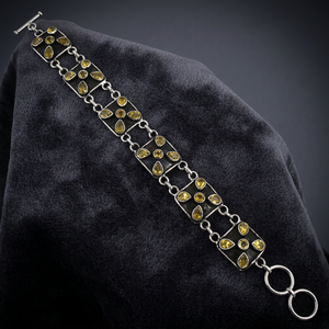 Brazalete de Cadena Geométrica de Plata 925 para Mujer, Art Palace, con Incrustaciones de Piedras Naturales, Estilo Vintage, para Fiestas y Uso Diario - Product Image 2