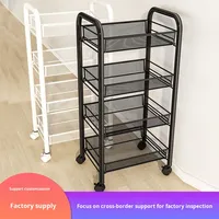 Chariot de Rangement de Cuisine Métallique Multi-Niveaux Personnalisé, Panier à Légumes sur Pied pour Vaisselle de Salle de Bain, Vente en Gros