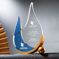 Trophée de cristal de haute qualité en métal nouveau design Récompenses de trophées de logo personnalisé en forme de goutte d'eau