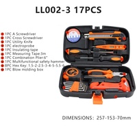 Kit d'outils portables OEM 17 pièces pour réparation domestique avec marteau de sécurité d'urgence, pinces et étui – Idéal pour le bricolage à domicile et l'entretien automobile