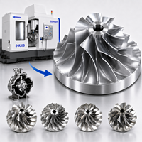 Impeller Vortex Presisi OEM Kustom, Roda Kompresor Turbocharger, Pompa Blower Sentrifugal, Suku Cadang CNC Milling