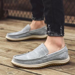 Men's Trendy Korean Version Suede Bean Shoes for Spring Summer Comfortable Casual Driving Breathable PU Slip-on Solid Color - Product Image 5