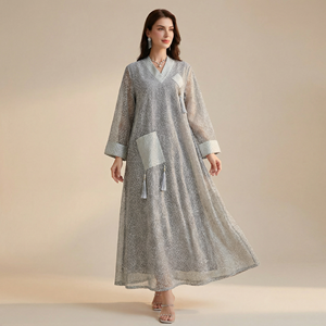 ชุดลำลองสไตล์อิสลามสำหรับผู้หญิง ดีไซน์กระเป๋าหลวมๆ ชุดเดรสยาว สวมใส่สบาย เหมาะสำหรับใส่ที่บ้าน จากผู้ผลิต - Product Image 1