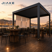 Pergola en aluminium Jiake 6063-T5 avec toit à lames motorisées pour bar de toit commercial, restaurant, terrasse, patio, pavillon