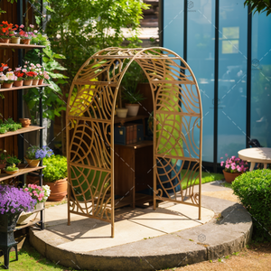 Arche de jardin en métal avec nouveau design Arches de jardin en <span class=keywords><strong>fer</strong></span> enduit de poudre noire Treillis de <span class=keywords><strong>tonnelle</strong></span> en <span class=keywords><strong>fer</strong></span> pour pelouse de jardin - Product Image 4