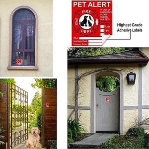 Autocollant d'alerte pour animaux de compagnie, autocollant imperméable pour la sécurité incendie, décalcomanie de sauvetage pour animaux de compagnie, pour notification d'urgence à domicile - Product Image 2
