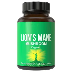 Extrait de champignon de queue de dinde de marque privée, supplément de cerveau rouge Reishi Nootropics 1500mg, Capsules souples de champignon de crinière de lion