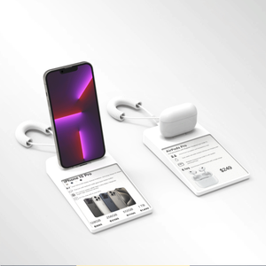 Điện thoại di động an ninh hiển thị báo động đứng với giá tag chủ chống trộm sạc cho tai nghe trong cửa hàng bán lẻ - Product Image 2