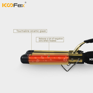 Plancha de cerámica para rizar Cabello, pantalla LCD de gran onda, 3 berros, turmalina, temperatura ajustable, 25mm - Product Image 5