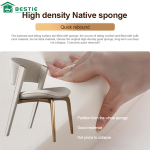 Sedia da Pranzo Moderna di Lusso in Stile Nordico 2.0 con Gambe in Acciaio Inox Spazzolato Dorato per Ristorante e <span class=keywords><strong>Cucina</strong></span> - Product Image 4