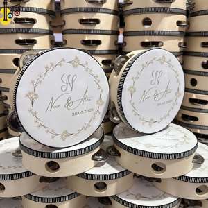 Tamborina de madera de 6 pulgadas para bodas, tamborina para pista de baile, tambor de mano al por mayor, precio de compra. - Product Image 1