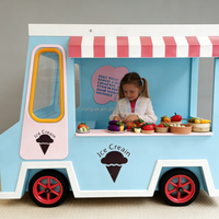 Imagination Children's Food Truck Play Room Wooden Food Truck Playhouse for Kids Indoor Pretend Restaurant Dramatic Play Center