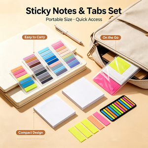 Ensemble de notes autocollantes et d'onglets SK, blocs-notes autocollants codés par couleur, marqueurs d'index, organisation multi-styles, faciles à utiliser - Product Image 6