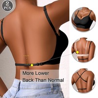 Soutien-gorge invisible sans traces, dos en U, sans armatures, fines bretelles réglables pour un usage quotidien décontracté ou comme sous-vêtement.