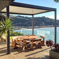 Auvent électrique en aluminium avec lames orientables électriquement, adapté aux jardins extérieurs, aux patios, aux bords de piscine, etc.