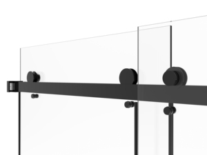 Cabine <span class=keywords><strong>de</strong></span> <span class=keywords><strong>douche</strong></span> <span class=keywords><strong>coulissante</strong></span> noire mate avec rail supérieur |   Verre trempé <span class=keywords><strong>de</strong></span> 8 mm |   Design minimaliste moderne - Product Image 3