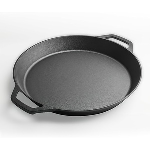 Sartén de hierro fundido, sartén doméstica de doble mango presazonada, para acampar al aire libre, <span class=keywords><strong>barbacoa</strong></span>, utensilios de cocina multiusos - Product Image 1