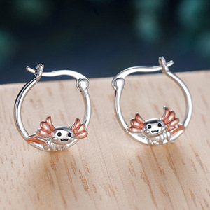 Orecchini a Clip a Forma di Axolotl per Donne, Design Animale Cartoonesco, Orecchini Casual alla Moda per Uso Quotidiano - Product Image 3