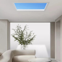 Plafonnier bleu marine lumière du soleil décoration salle de bain lucarne Faux soleil dynamique naturel bleu ciel Led panneau de simulateur de fenêtre