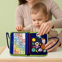 Livre sensoriel Montessori personnalisable en feutre pour la maternelle, livre d'activités pour bébés, livre d'autocollants magiques pour l'apprentissage précoce, jouets pour enfants et tout-petits