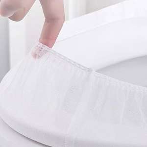 แผ่นรองชักโครกแบบใช้แล้วทิ้ง50ชิ้นกระดาษกันน้ำสำหรับใช้ในสำนักงานห้องน้ำสำหรับการเดินทางในชีวิตประจำวัน - Product Image 4